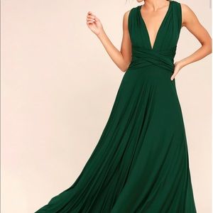 Lulus Tricks of the Trade Forest Green Maxi